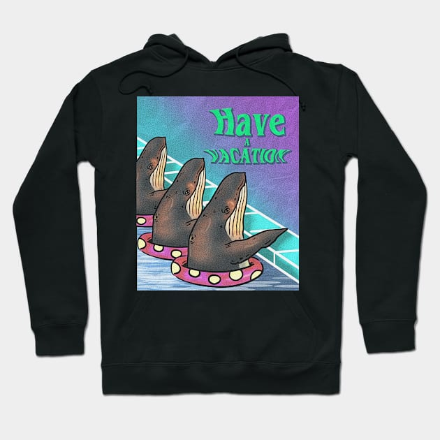 Whale in the pool Hoodie by Translucia